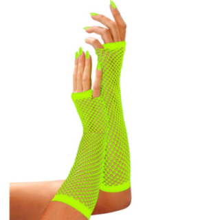 Neon Fingerlösa Näthandskar Grön