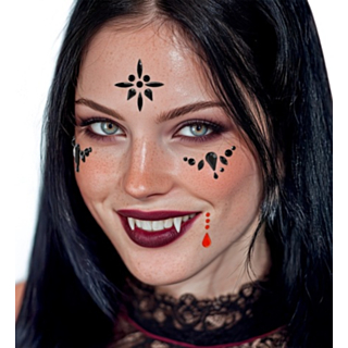 Vampyr Ansiktssmycken Svart