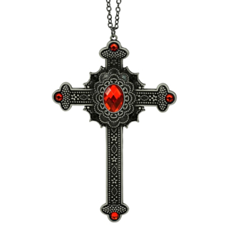 Gotiskt Kors Halsband Röd