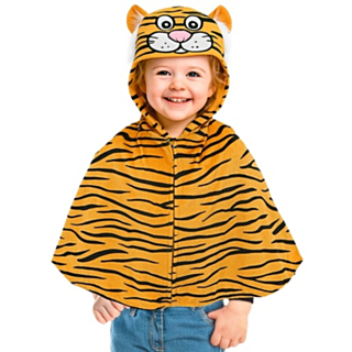 Tiger Plyschponcho Barndräkt