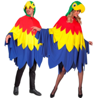 Papegoja Poncho Maskeraddräkt