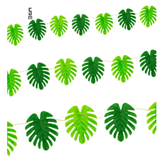 Monstera Blad Girlang Grön