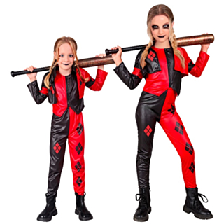 Harlekin Barndräkt Röd/Svart