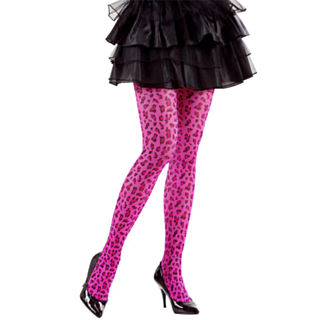 Rosa leopard-strumpbyxor