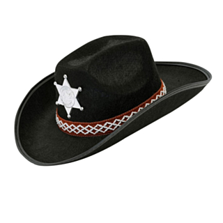 Sheriff Cowboy Barnhatt Svart