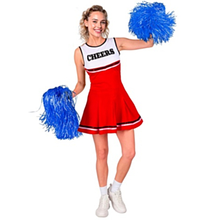 Amerikansk Cheerleader Maskeraddräkt Röd