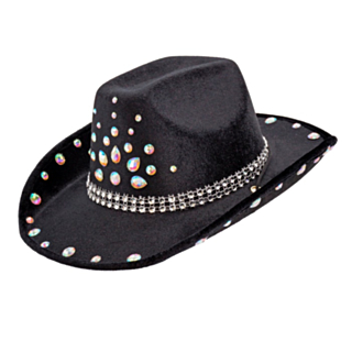 Diamant Cowboyhatt Svart