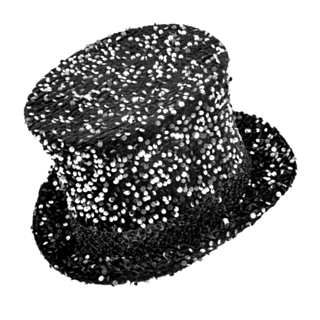 Paljett Hög Hatt Svart/Silver