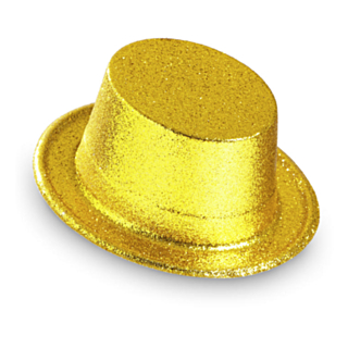 Guldig glitter topphatt