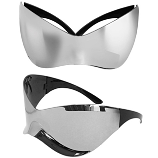 Oversize Spegelglasögon Silver