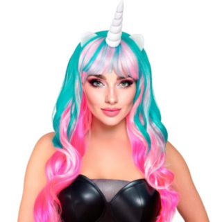 Unicorn Peruk Regnbåge