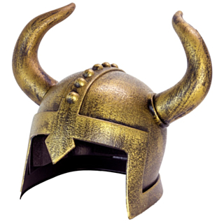 Vikingahjälm Horn Brons/Guld