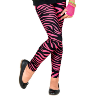 Randiga Zebra Barnleggings Rosa