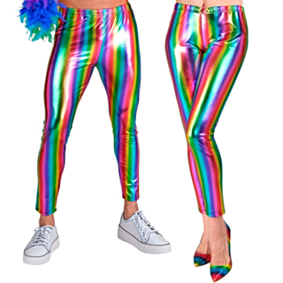 Randiga Leggings Regnbåge