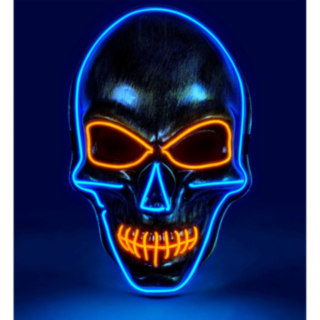 Dödskalle LED-mask Blå