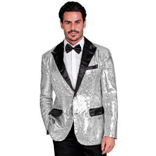 Glänsande Paljettkavaj Silver