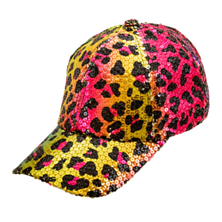 Leopard Paljettkeps Regnbåge