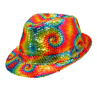 Tie-Dye Paljetthatt Regnbåge