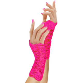 Fingerlösa Spetshandskar Rosa