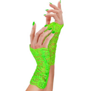 Fingerlösa Spetshandskar Neon