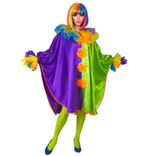 Clown Poncho Maskeraddräkt