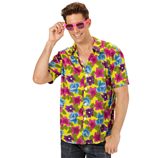 Blommig Hawaiiskjorta Gul