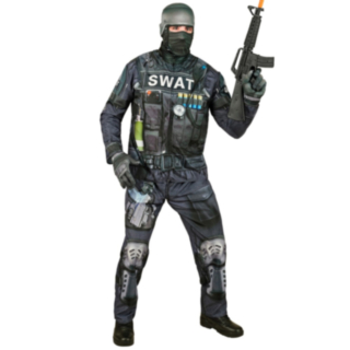 SWAT Maskeraddräkt Svart/Blå