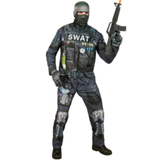 SWAT Maskeraddräkt Svart/Blå