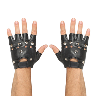 Biker Handskar Läderlook