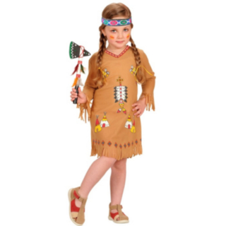 Indianflicka Barndräkt Brun