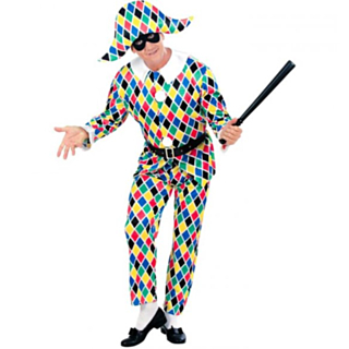 Snygg Harlekin Maskeraddräkt