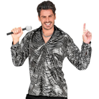 Randig Disco Fever Skjorta Silver