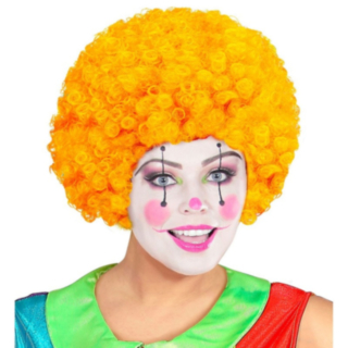 Afro Clownperuk Orange/Gul