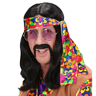 Hippie Dude Peruk Svart