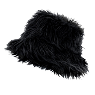Plysch Bucket Hat Svart