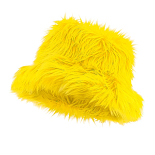 Plysch Bucket Hat Neongul