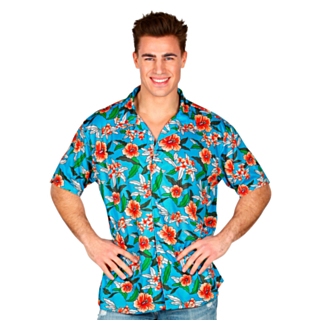 Hawaiiskjorta Blå Blommor