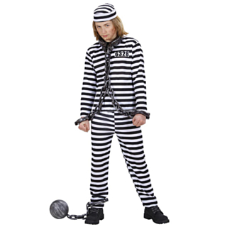 Fångdräkt Svart/Vit Barndräkt