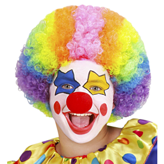Regnbbågsfärgad Clownperuk Barn
