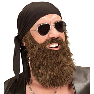 Biker Skägg & Bandana Brun