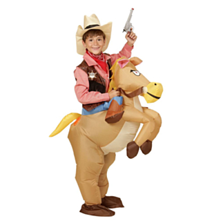 Uppblåsbar Cowboy Barndräkt