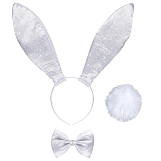Glitter Bunny Set Vitt