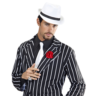 Fedora Gangsterhatt Vit