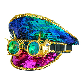 Glitter Steampunk Kaptenshatt Rosa/Blå