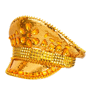 Glitter Kaptenshatt Guld