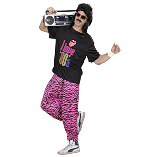 80-tal Hiphopbyxor Rosa Zebra