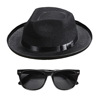 Blues Hatt & Solglasögon