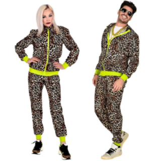 80-tal Leopard Träningsoutfit Maskeraddräkt