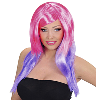 Sockervadd Ombre Peruk Rosa/Lila