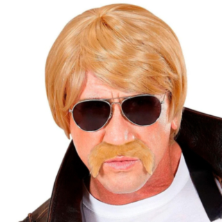 Blond Peruk & Mustasch